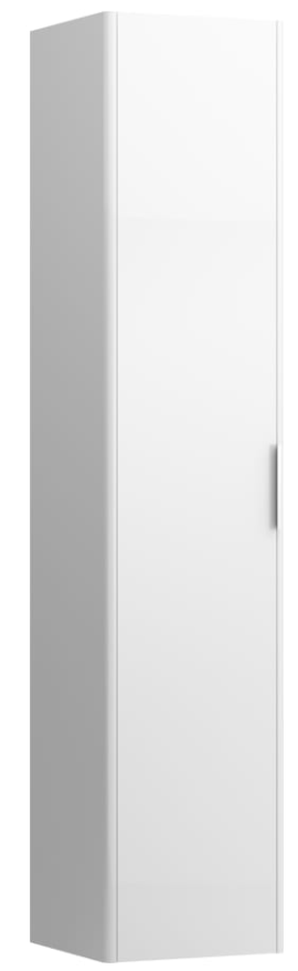 Base Tall cabinet, 1 door, right hinged, 1 fixed shelf, 4 glass shelves, design matches vanity units