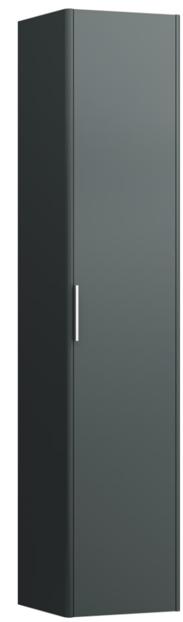 Base Tall cabinet, 1 door, left hinged, fixed shelf, glass shelves, design matches vanity units