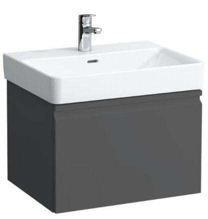 Vanity unit, 1 drawer and interior drawer, incl. drawer organiser, matches washbasin 810963- GRAPHITE