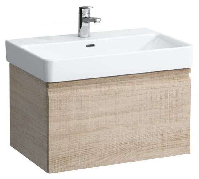 Vanity unit 665 x 450 x 390 mm, 1 drawer and interior drawer, incl. drawer organiser, matches washbasin 810967- BRIGHT OAK