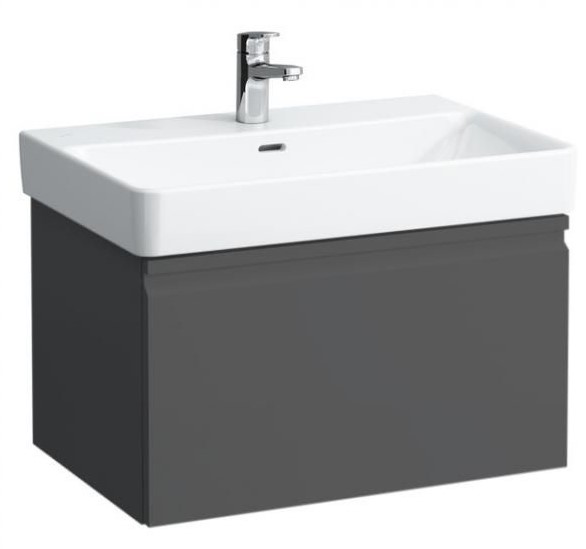 Vanity unit 665 x 450 x 390 mm, 1 drawer and interior drawer, incl. drawer organiser, matches washbasin 810967- GRAPHITE