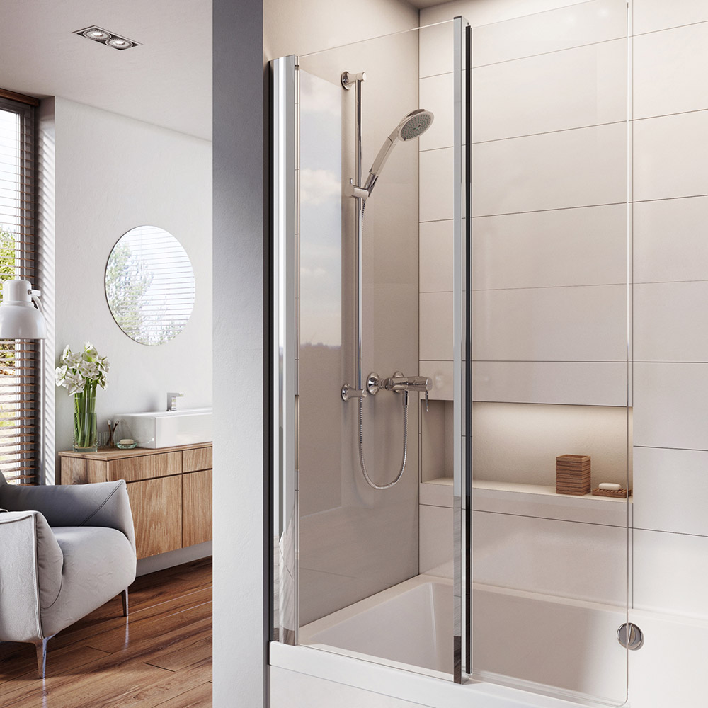 Haven8 Inward Folding Bath Screen 1500 x 910mm