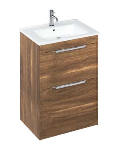 Shoreditch 650mm Floor Standing Unit with Origin Round Basin-Caramel