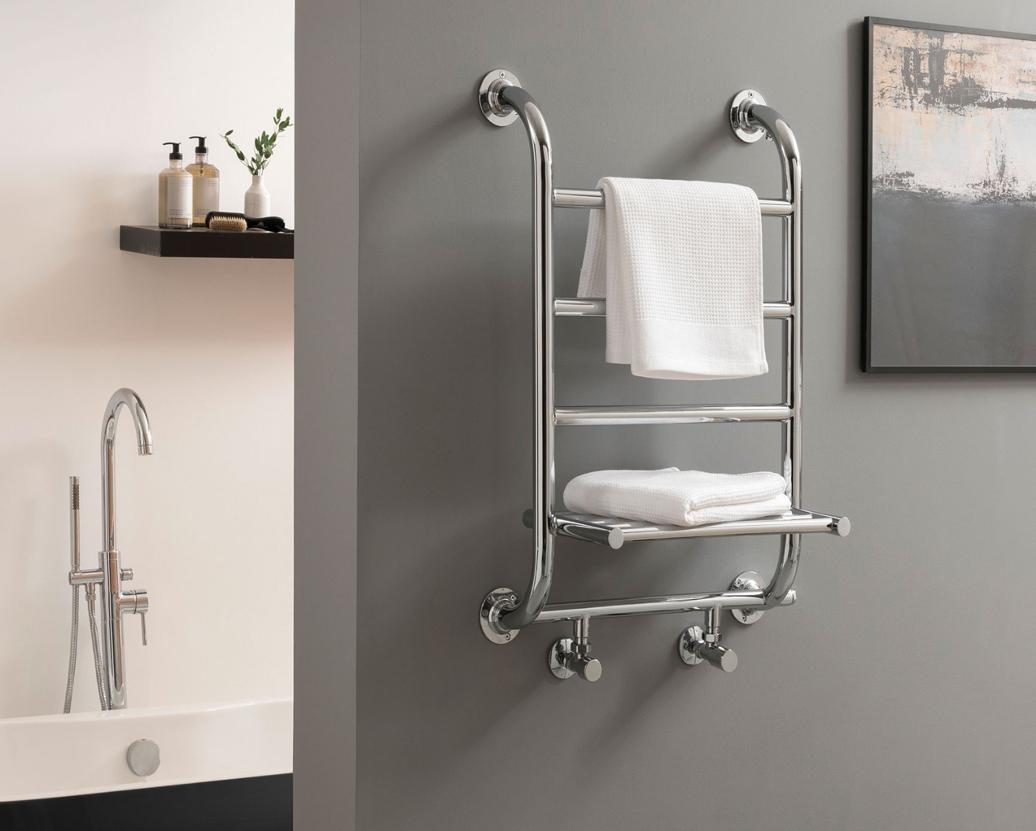 Contemporary Ieri MS Towel Rail Dual Energy-Chrome 1350x525