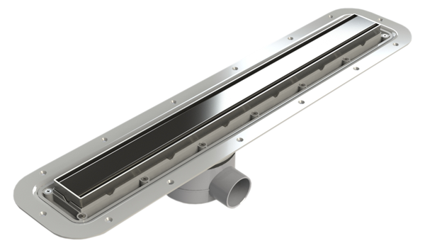 Impey Linear Gravity Drain 400mm - Element Brushed Stainless Steel - Vertical Outlet