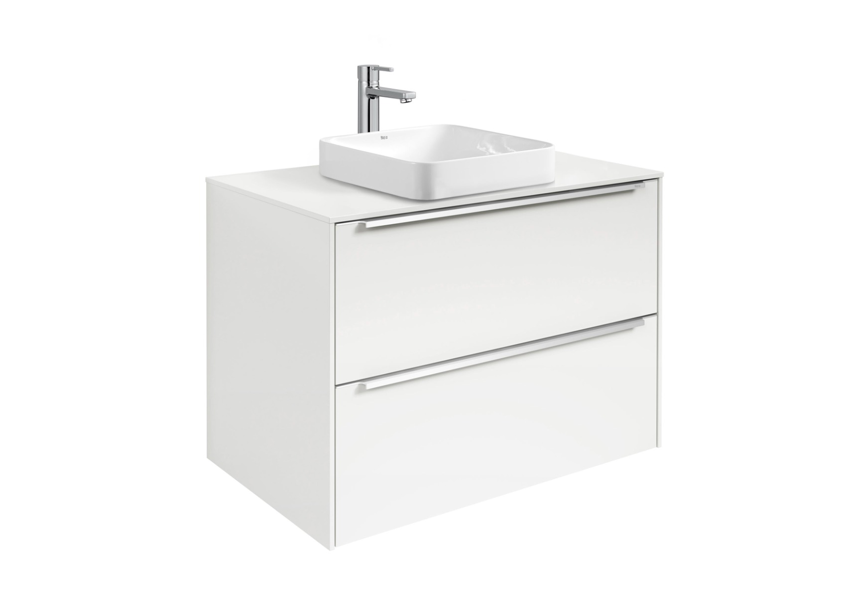 A857001806 + A857027806 Base unit for Square In Countertop basin GLOSS WHITE