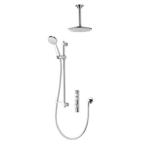 iSystem Smart Divert Concealed Shower with Ceiling Mounted Fixed & Adjustable Heads - Gravity Pumped