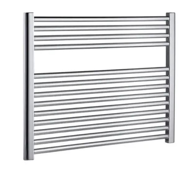 Radox Premier 600mm H x 600mm W Chrome Straight Horizontal Heated Towel Rail Output (BTU) 1420