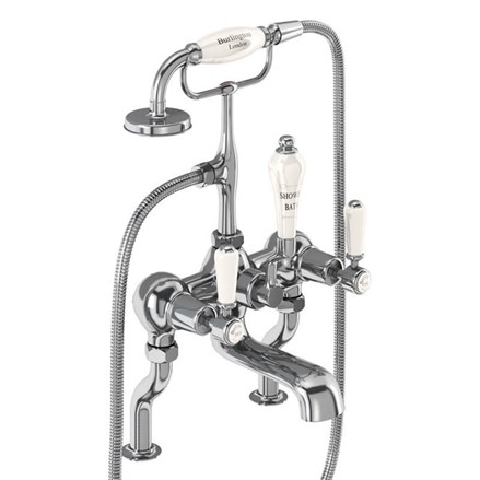 Kensington Bath Shower Mixer Deck Mounted KE15-Quarter turn with Medici accent