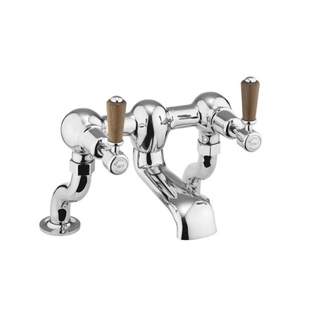 Kensington Bath Filler Deck Mounted KE23-Quarter turn with Walnut accent
