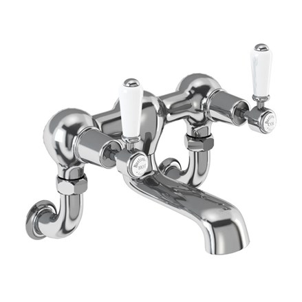 Kensington Bath Filler Wall Mounted KE24-Quarter turn with White accent