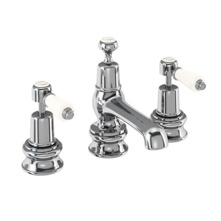 Kensington Regent 3 Tap Hole Mixer with Pop-up Waste Quarter turn with Medici accent