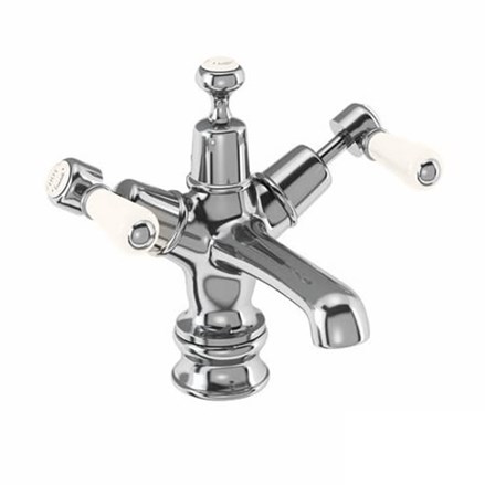 Kensington Regent Basin Mixer with Click-Clack WasteKER6-QT MED-Quarter turn with Medici accent