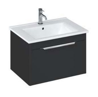 Shoreditch 650mm Wall Hung Single Drawer Unit with Origin Round Basin-Matt Grey