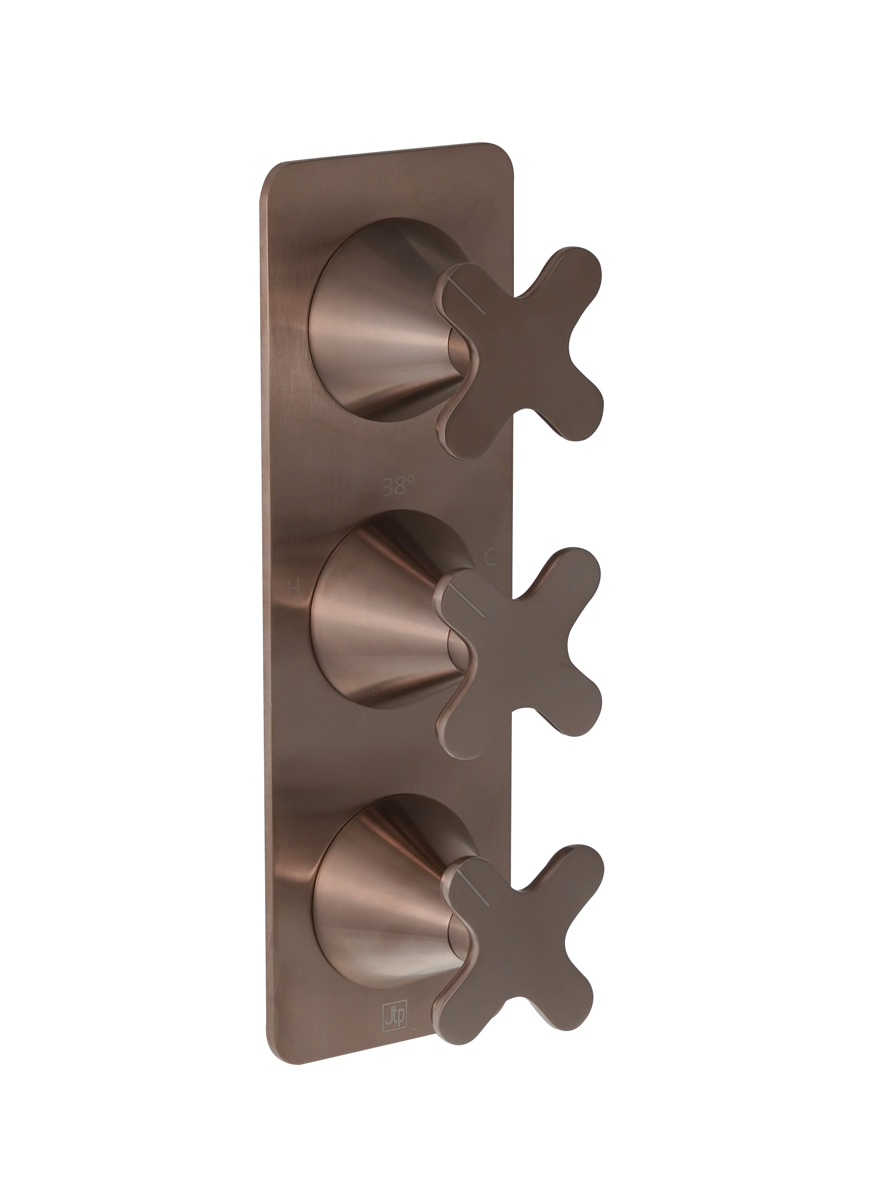 JTP - Thermostatic concealed 3 outlet shower valve (both handles included)
