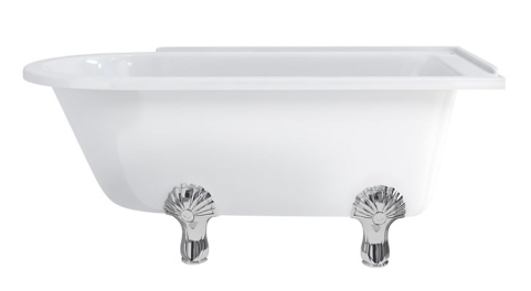 Hampton 150cm Right Handed Showering Bath with Luxury Feet
