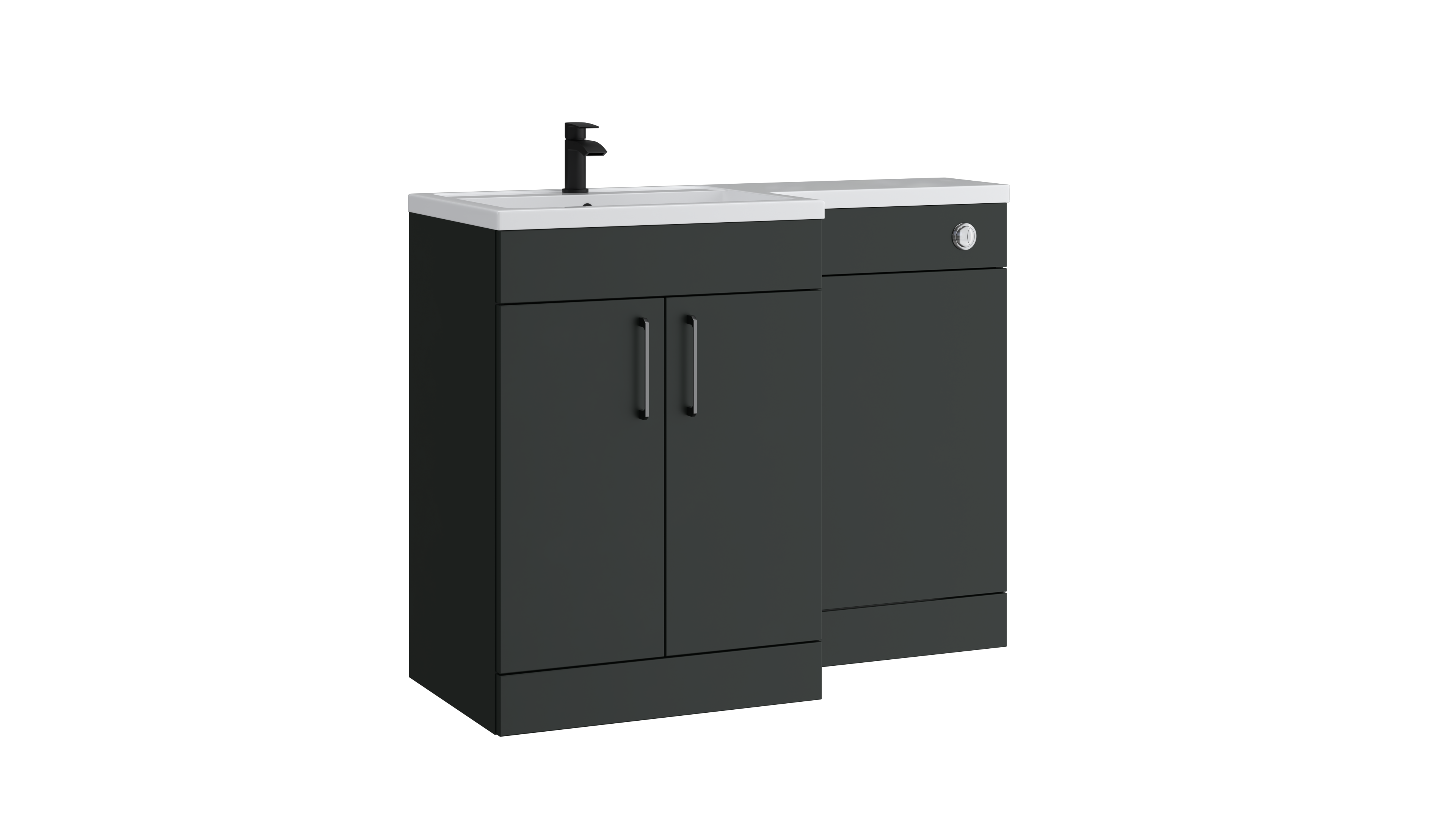 Dove L-Shape WC Unit Matt Anthracite