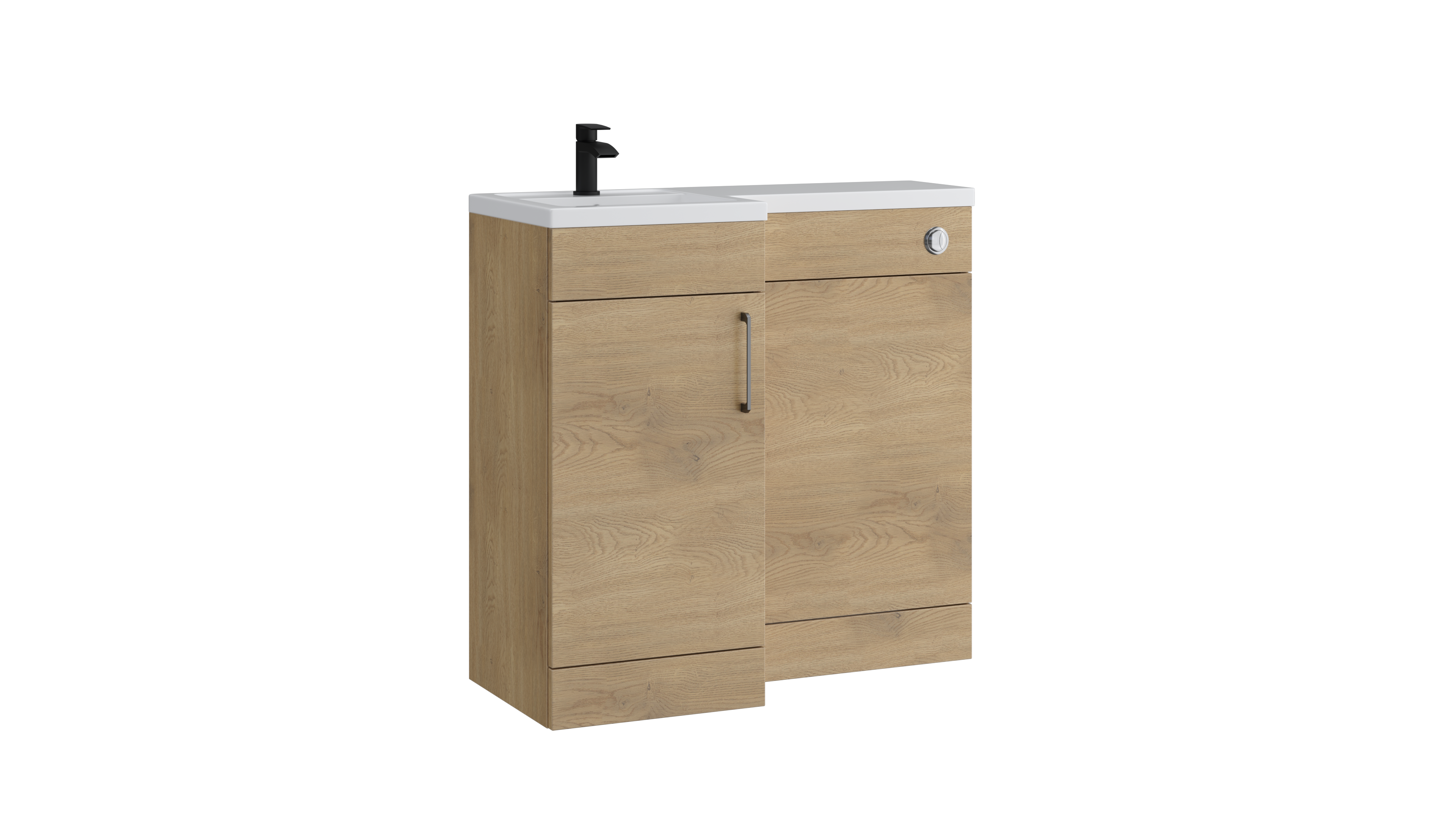 Dove L-Shape WC Unit Torro Oak