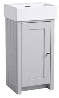 LANSDOWN 430 CLOAKROOM UNIT & BASIN - PEBBLE GREY