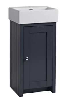 LANSDOWN 430 CLOAKROOM UNIT & BASIN - MATT DARK GREY