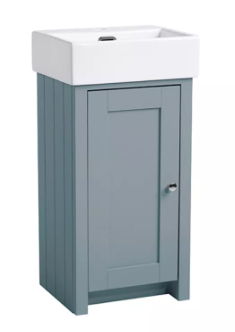 LANSDOWN 430 CLOAKROOM UNIT & BASIN - MINERAL BLUE