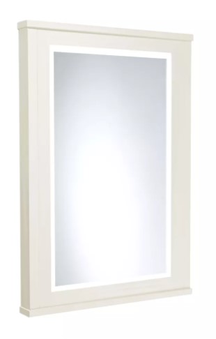 LANSDOWN 600 FRAMED ILLUMINATED MIRROR - LINEN WHITE