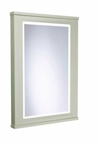 LANSDOWN 600 FRAMED ILLUMINATED MIRROR - PEBBLE GREY
