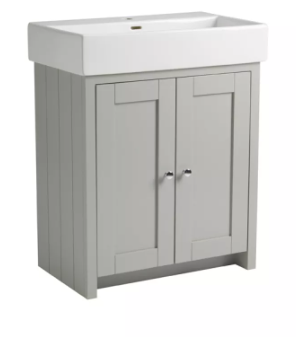 LANSDOWN 700 FREESTANDING UNIT & BASIN - PEBBLE GREY