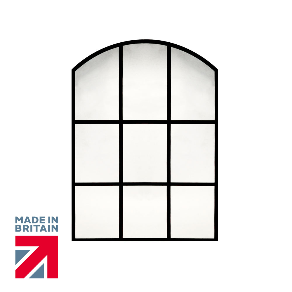 Square Black Grid Mirror