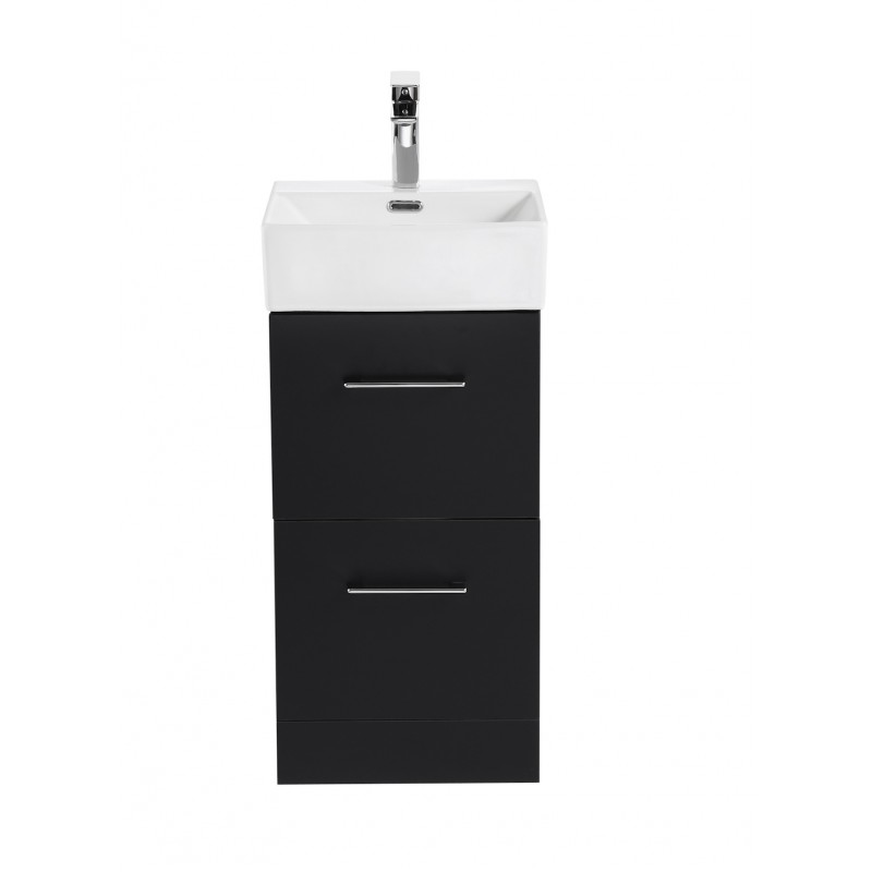 CORE 2 drawer floor standing vanity unit & basin (COR40F-MB)