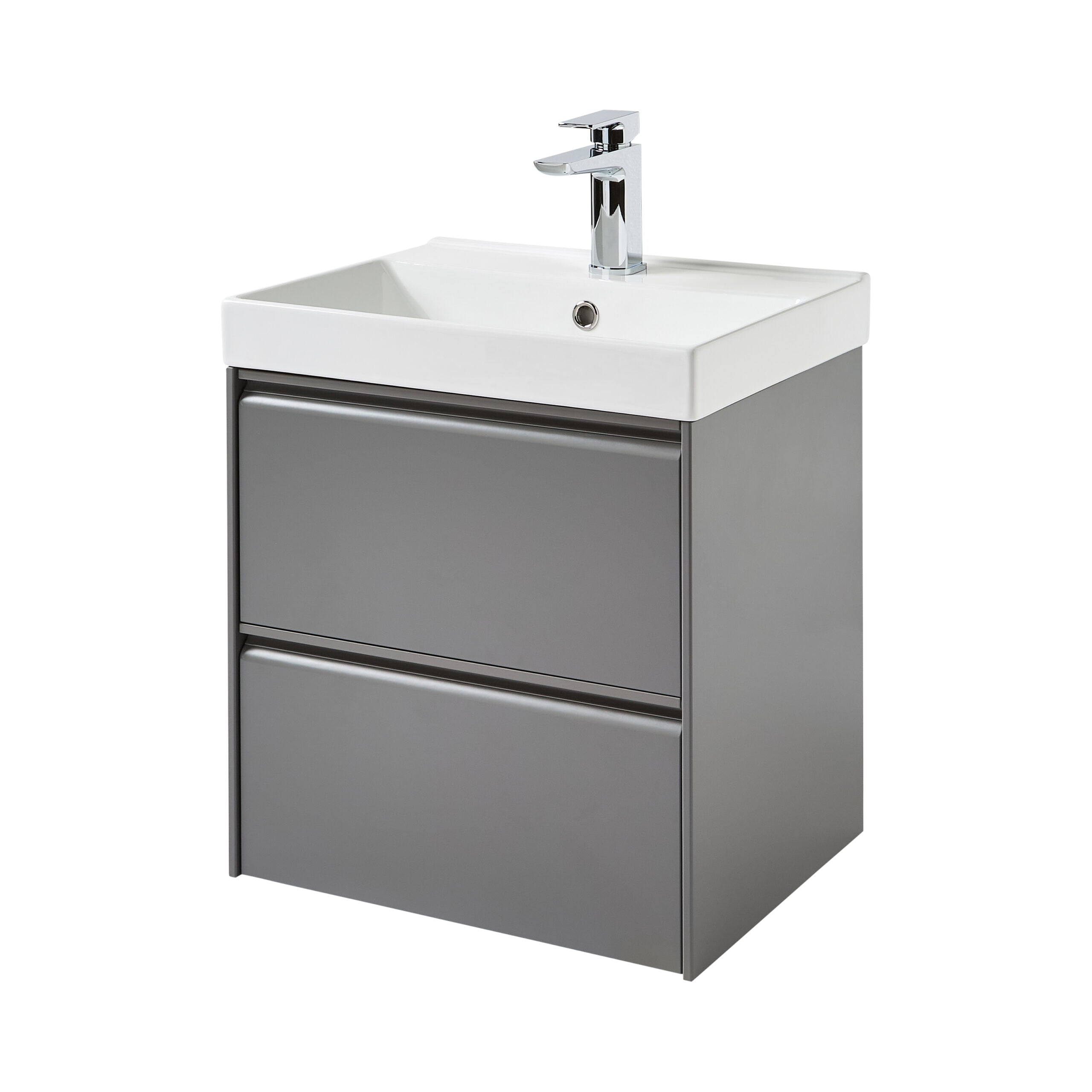 Moon 500mm 2 Drawer Wall Mounted Unit Matt Grey