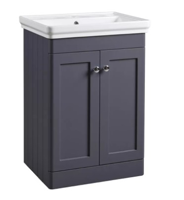 Marston 600 Floor Mounted Unit & Basin - Matt Dark Grey