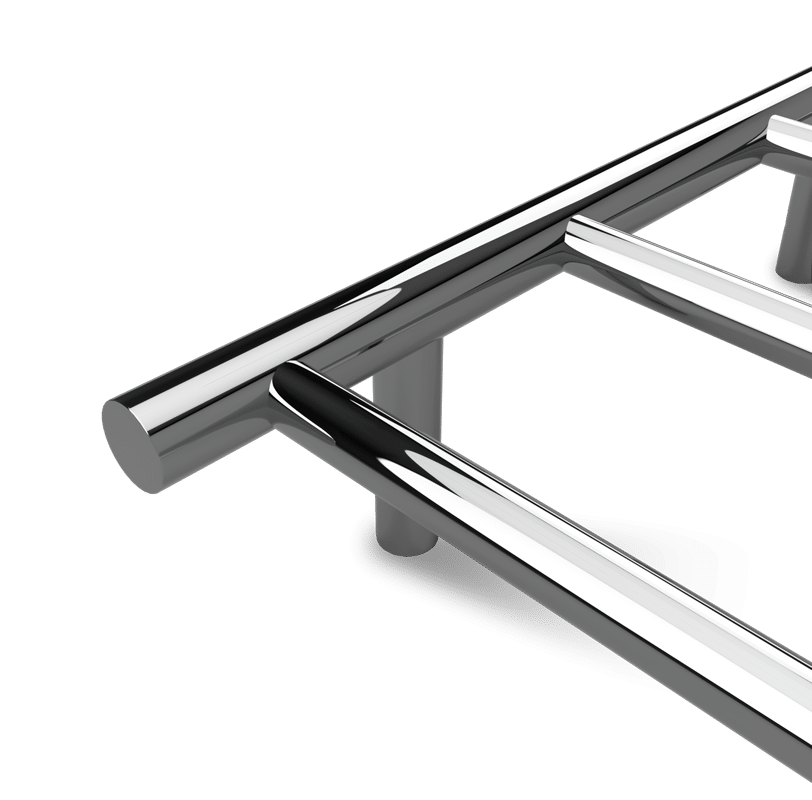 Warmup Anise Round 8 Bar Ladder Heated Towel Rail - Polished