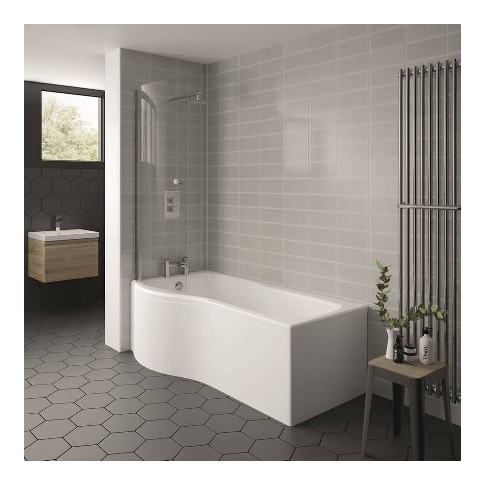 Oblique P Shaped Bath 1700x850mm R/H With Legs