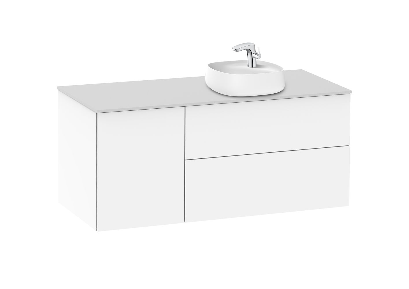 Base unit for over countertop basin on the right GLOSS WHITE 1200 x 505 x 525 mm