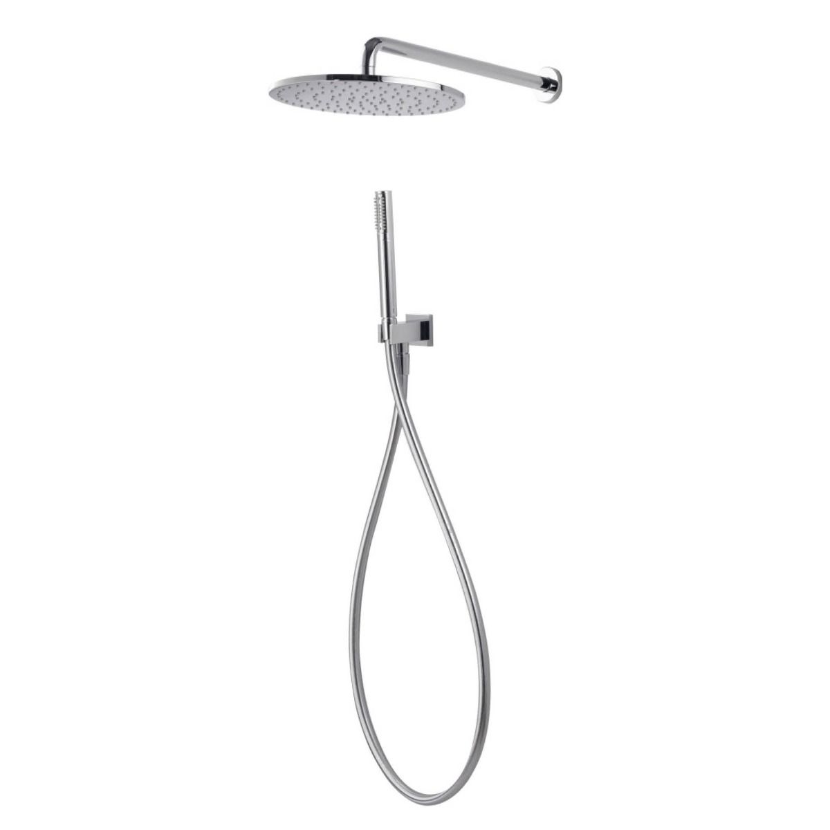 Aqualisa - Slim metal handshower with 250mm vita round fixed wall head