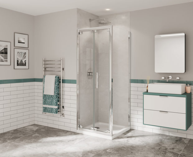 Optima 6 Bi-Fold Door 1000 X 1900mm Chrome