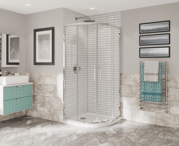 Optima 6 Quadrant Door 900 X 900mm Chrome