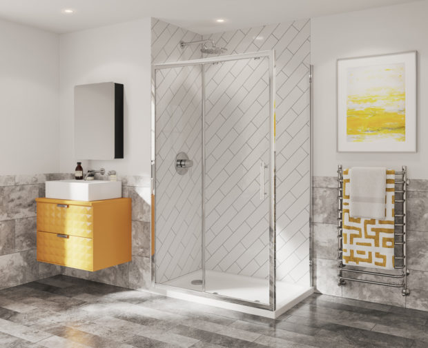 Optima 6 Sliding Door 1400 X 1900mm Chrome