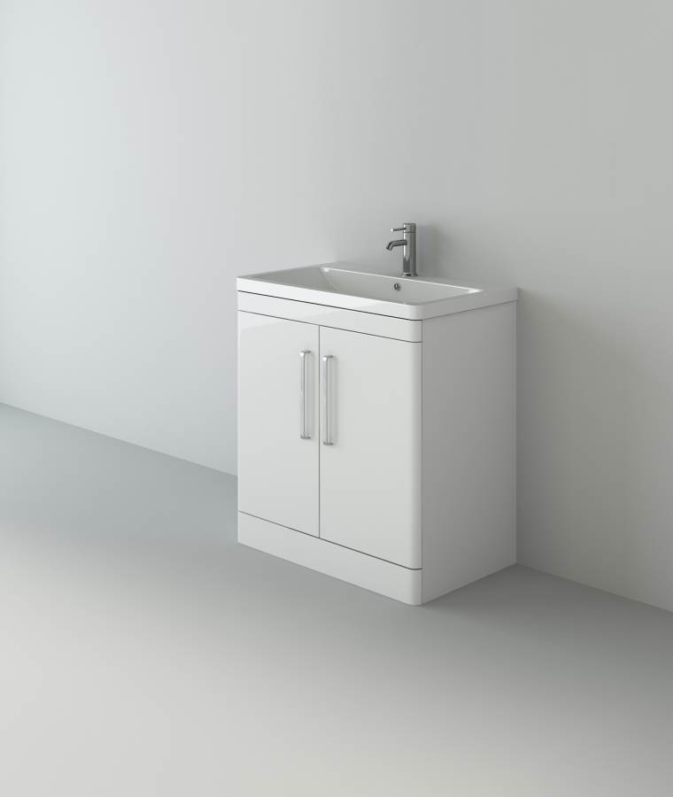 Orion 800 White Floor Standing 2 door unit and basin