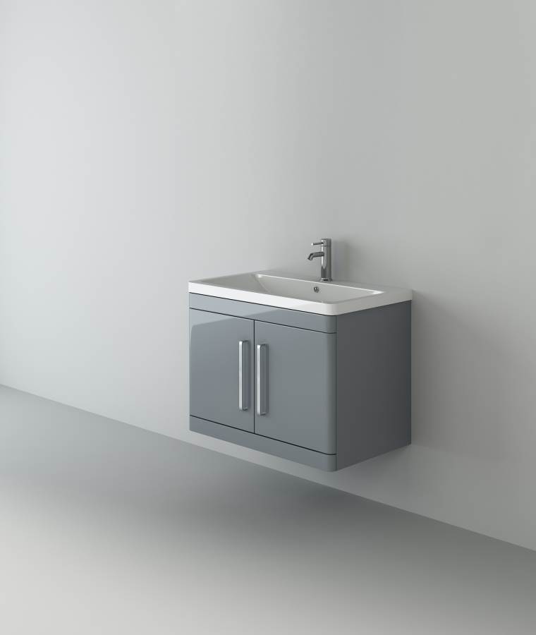 Orion 800 Light Grey wall hung 2 door unit and basin