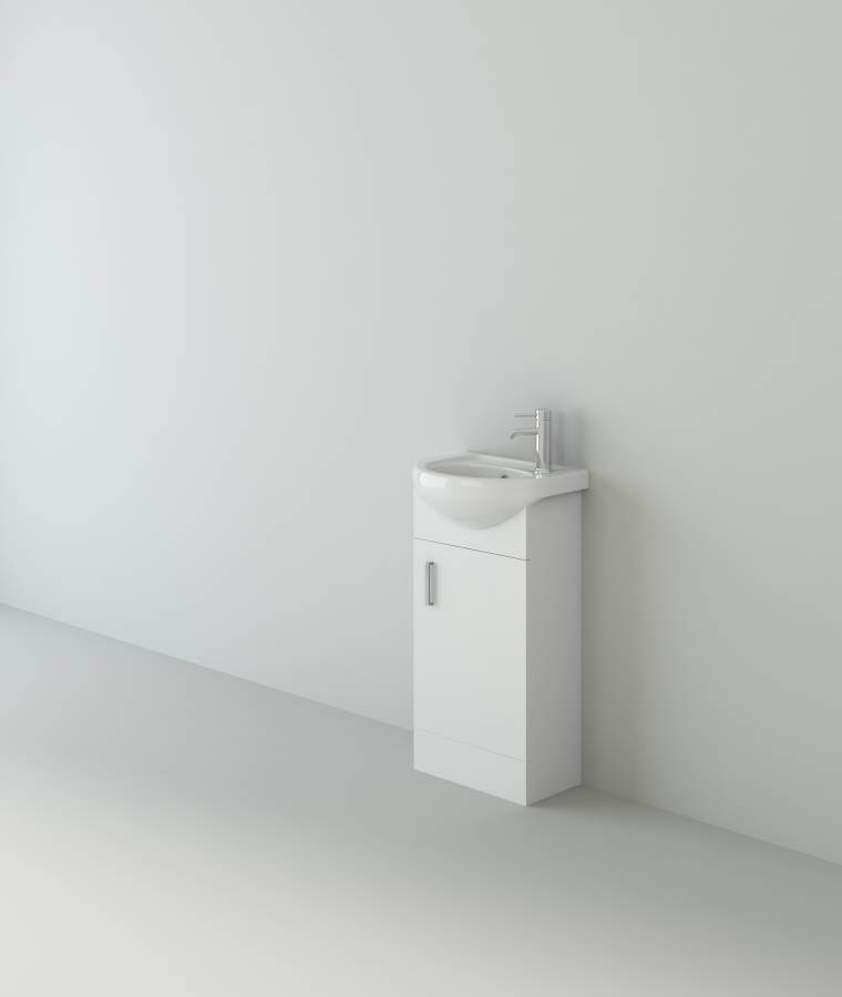 Petite 420mm Unit and basin – white