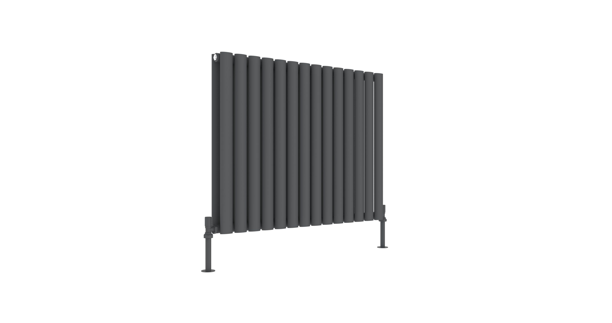 JTP - PRIMO ANTHRACITE OVAL DOUBLE ROOM RADIATOR HORIZONTAL 600X840