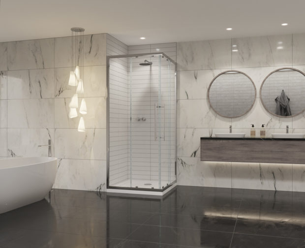 Premier 8 Corner Entry Door 800X800mm Chrome