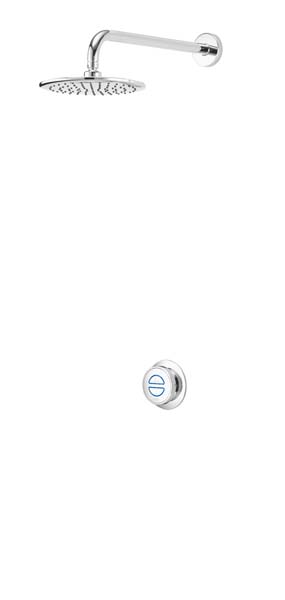 Quartz Classic Concealed Shower with Wall Mounted Fixed Head - pumped