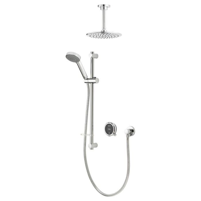 Quartz Touch Smart Digital Shower Concealed with Adjustable Head and Fixed Ceiling Head (Gravity Pumped)