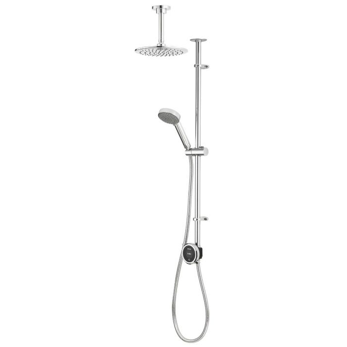Quartz Touch Smart Digital Shower Exposed with Adjustable and Fixed Ceiling Head (Gravity Pumped)