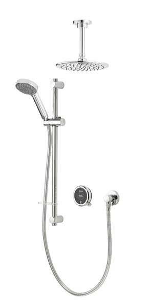 Quartz Touch Concealed Shower with Wall Mounted Fixed & Adjustable Heads - Standard