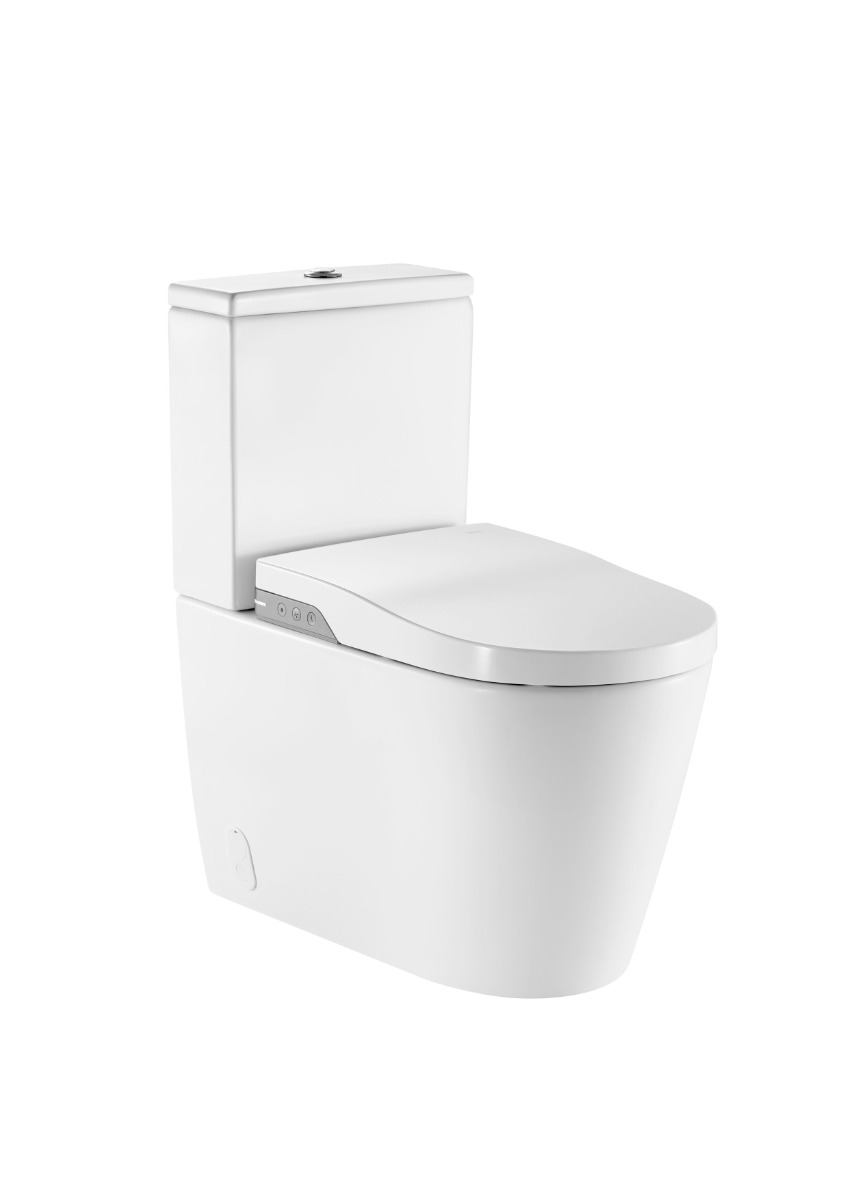 Closed-coupled In-Wash® Inspira back-to-wall Rimless® smart toilet with washing and drying functions