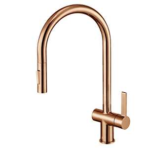 JTP - Rose Gold Single Lever Sink Mixer with PULL OUT